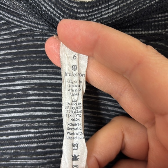 Lululemon Swiftly Speed Long Sleeve Size 6 Wee Are From Space Grey Black - Picture 3 of 9